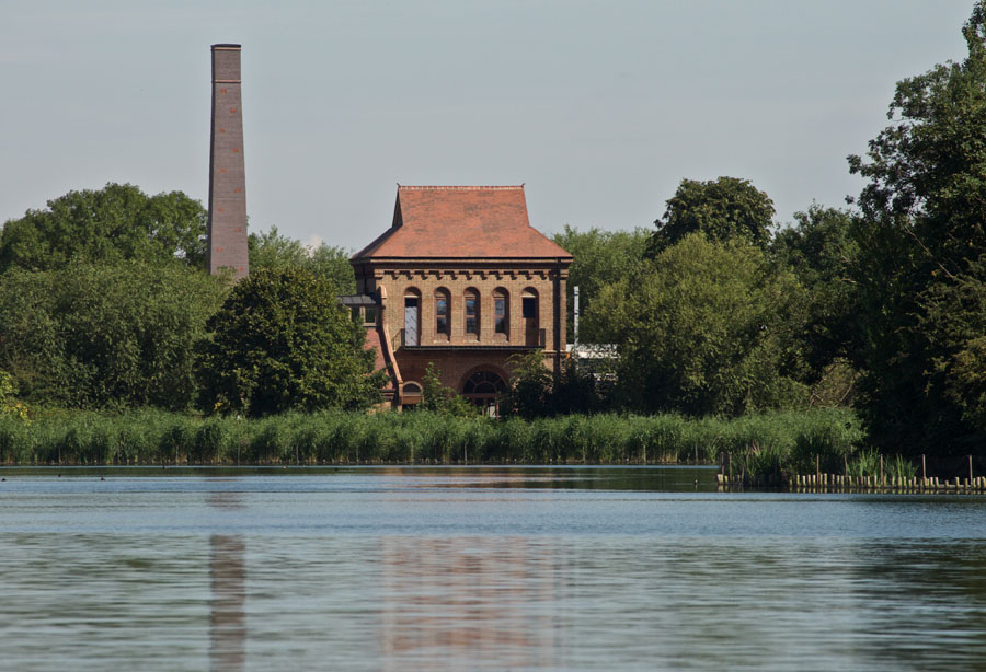 Engine House in Landscape at Walthamstow Wetlands